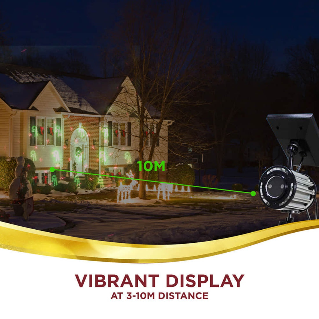 Christmas Lights Outdoor Laser Projector Red Green Dots 6 Patterns Flashing