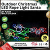 LED Rope Light Santa Jet Plane Multi Colour Outdoor Christmas Light Motif 190cm