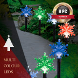 Christmas Motif Solar Snow Flake Path Light 8 pcs Multi Colour Stockholm Outdoor