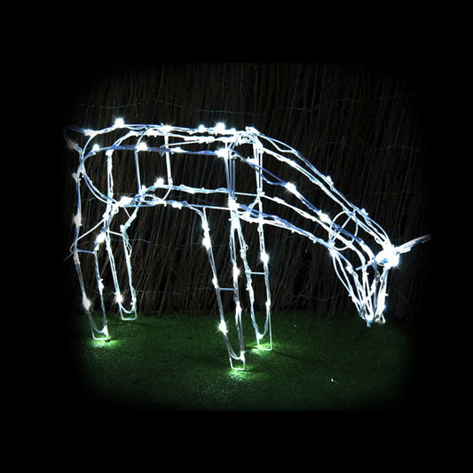 Stockholm Christmas Lights Feeding Reindeer Cool White LED Battery Powered
