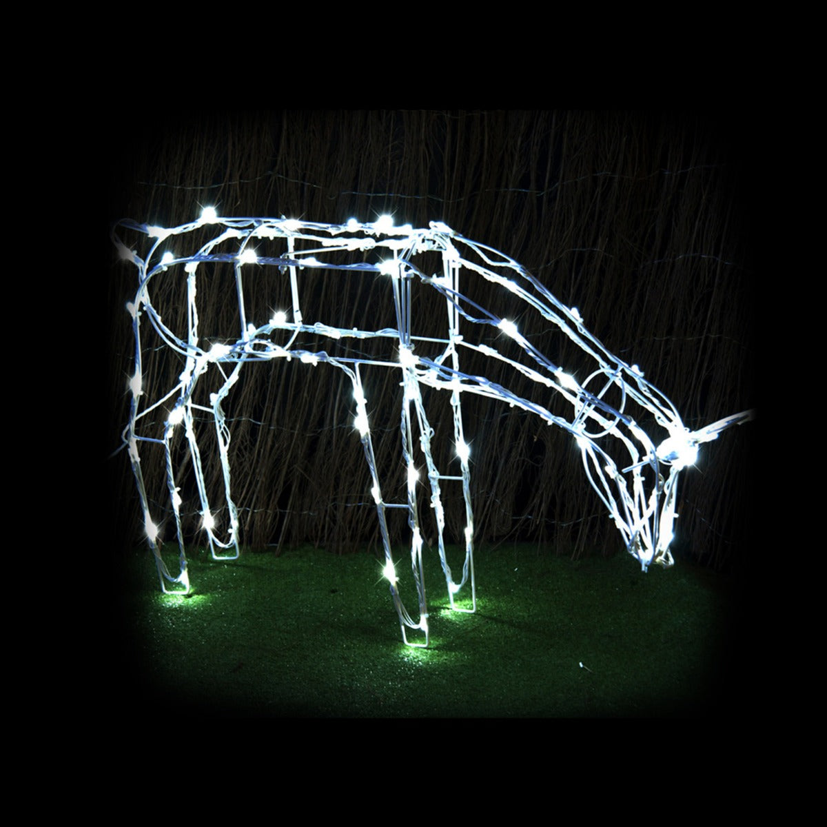 Stockholm Christmas Lights Feeding Reindeer Cool White LED Battery Powered