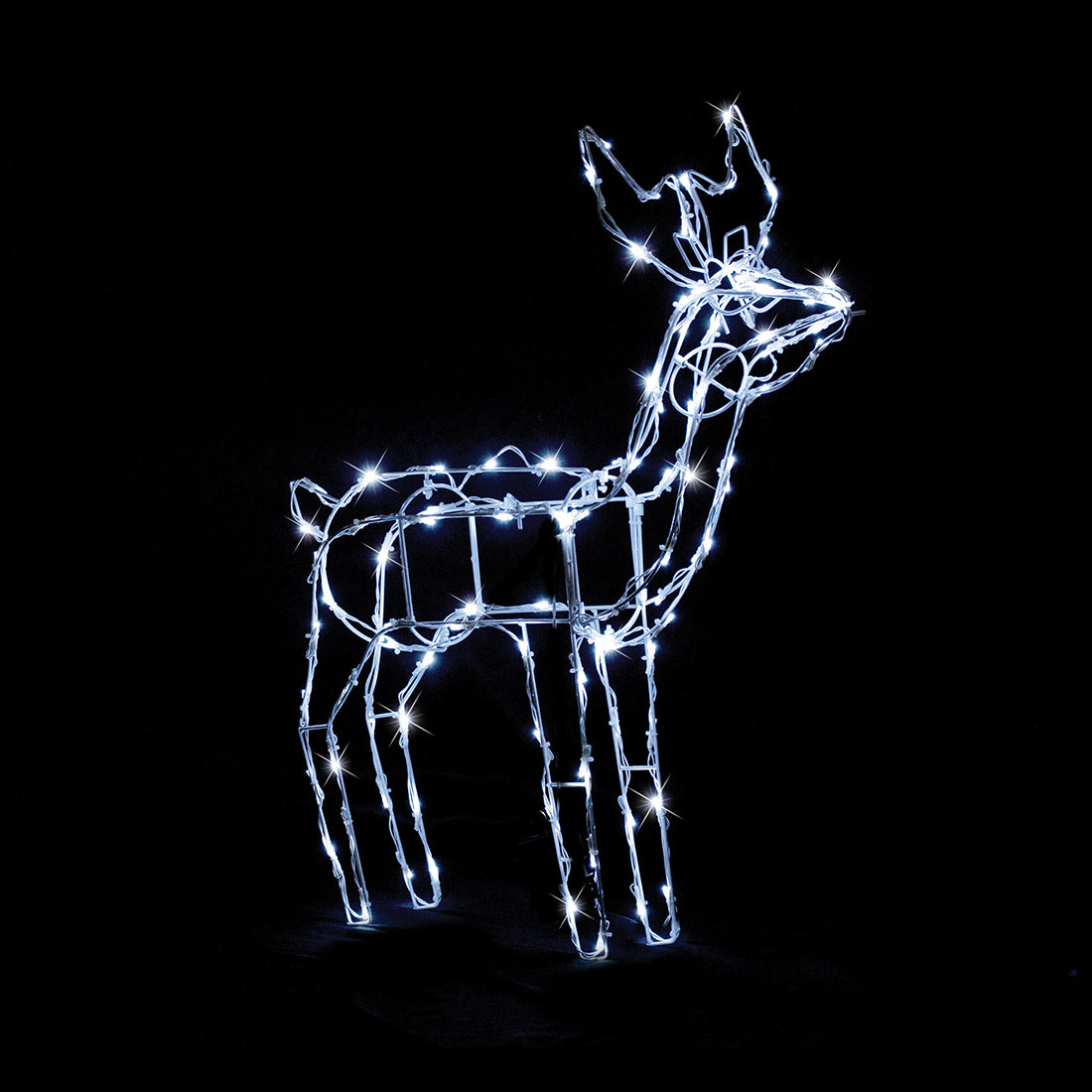 Stockholm Christmas Lights Standing Reindeer Cool White LED Battery Powered