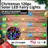 Christmas 120pc Solar LED Fairy Lights 6m Multicoloured Flashing Effects + Steady