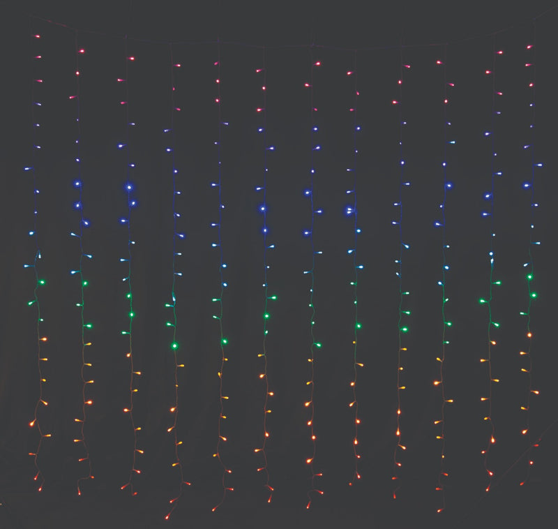 Stockholm Christmas Lights LED Curtain Light 288 LEDs Connectable Rainbow Flash