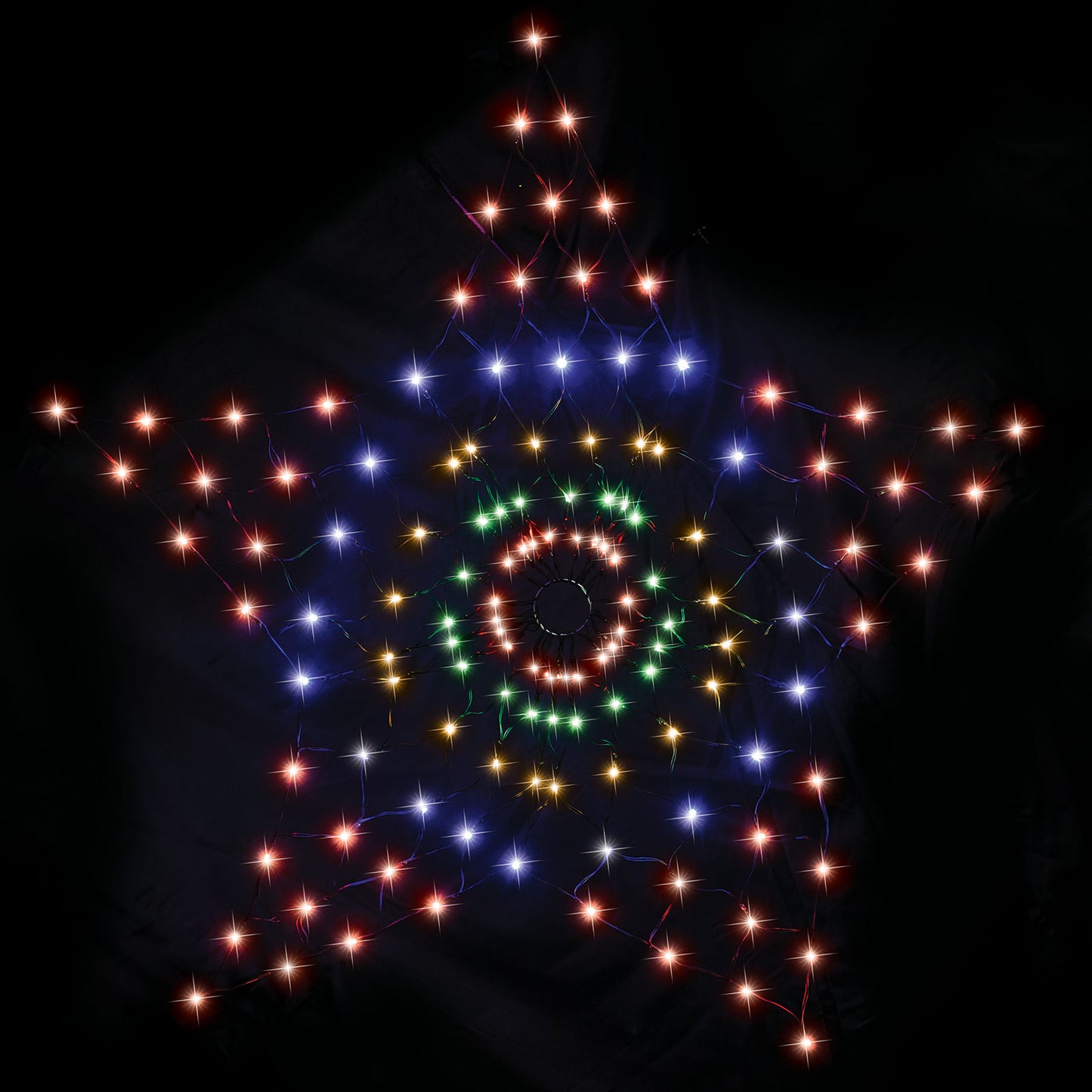 SOLAR STAR NET Lights LED PVC String Xmas Party Garden Lamp MULTICOLOUR 130cm
