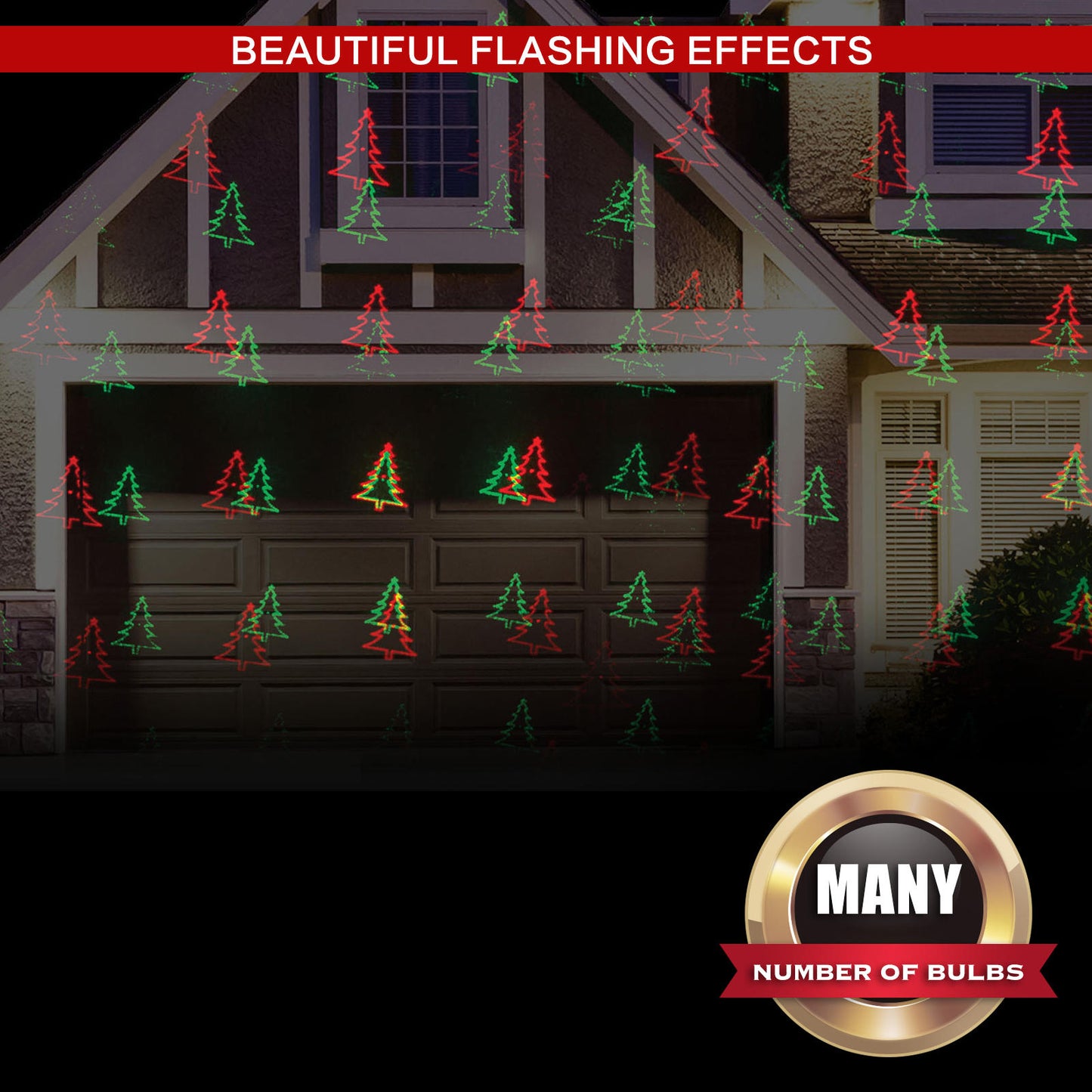 Christmas Lights Solar Laser Projector Dots with Motion Red/Green Icons Garden
