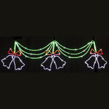 Stockholm Christmas Lights Motif LED Ropelight 3 Bells Drape