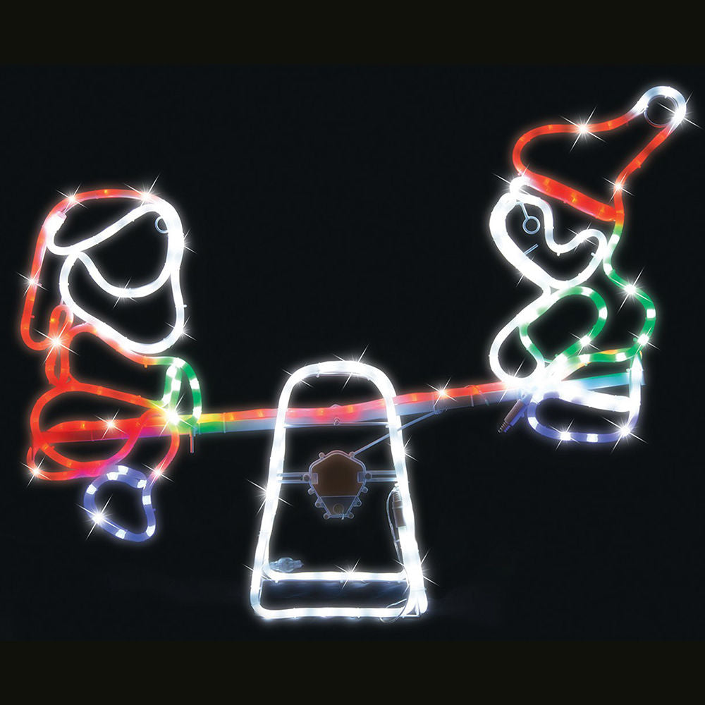 Stockholm Christmas Lights Motif LED Ropelight Santa Elf Seesaw Multi Colour