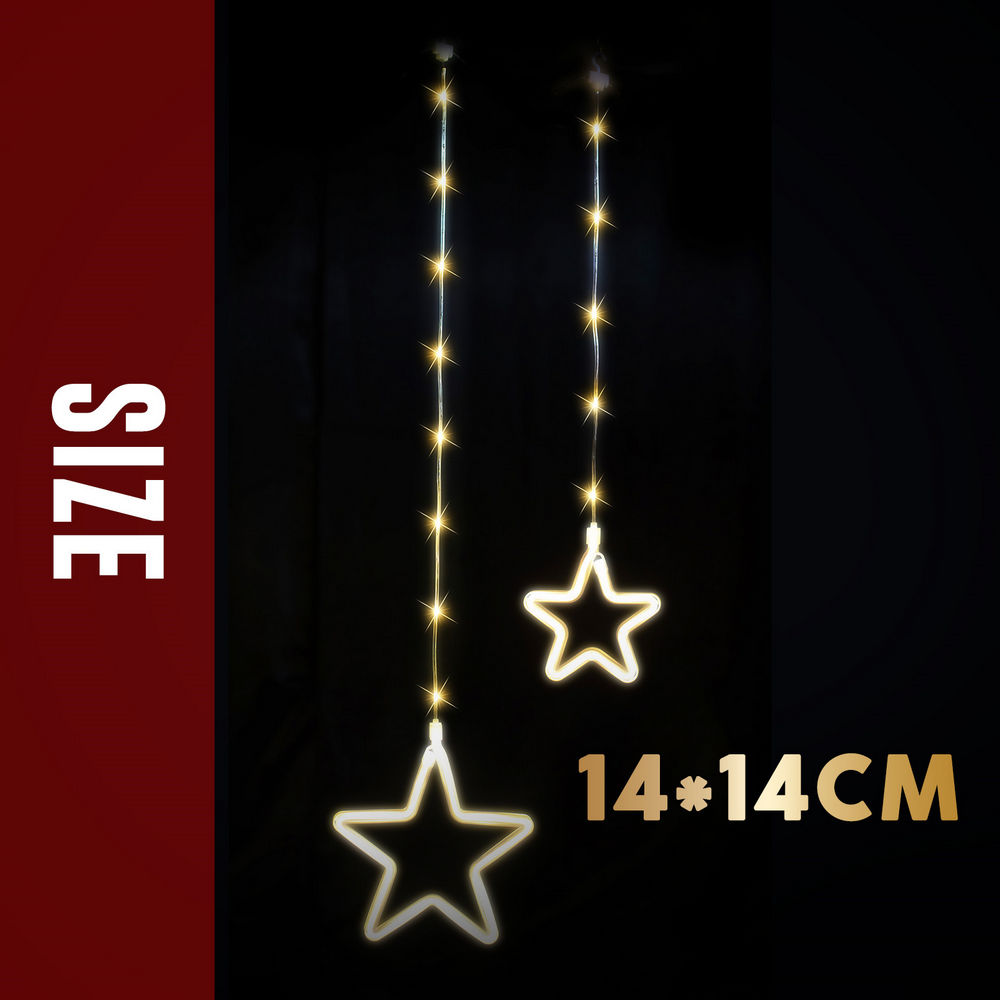 Stockholm Christmas Lights LED Star Curtain String Lights 9pc Warm White Garden