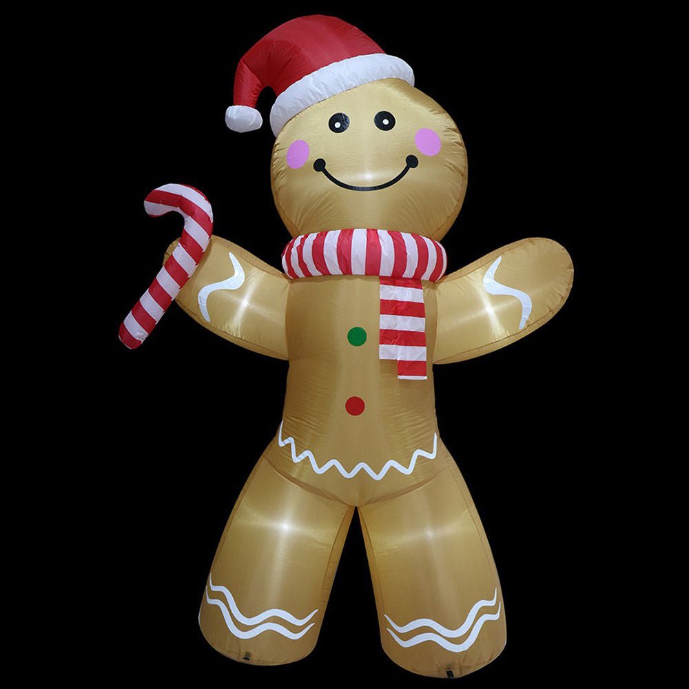Stockholm Christmas Inflatables 2.4m Airpower Gingerbreadman White LED Outdoor
