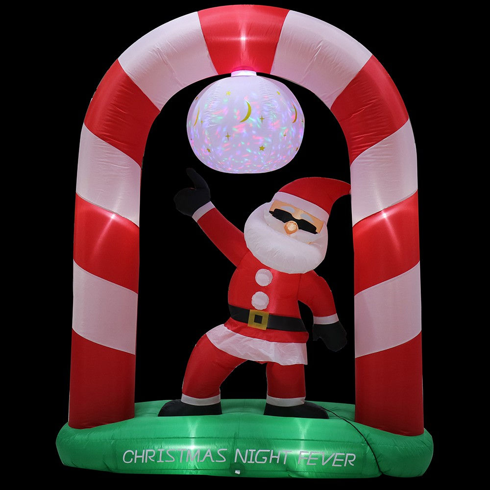 Stockholm Christmas Inflatables 2.1m Airpower Santa Spinning Red Green Blue LED