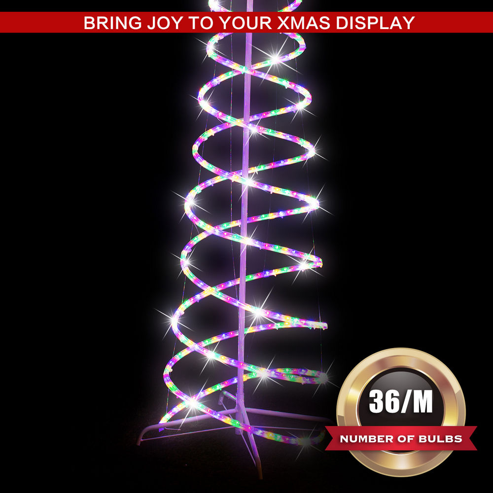 Stockholm Christmas Tree 1.8m Spiral Tree LED Ropelight Multi Colour Outdoor