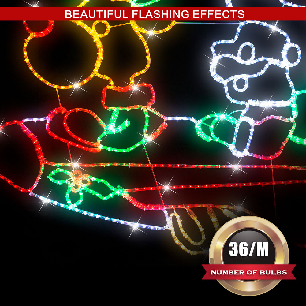 Stockholm Christmas Lights Motif LED Ropelight Santa Reindeer In Rocket Indoor