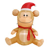 Stockholm 1.2m Christmas Lights Xmas Inflatable Airpower Monkey Santa Hat Scarf