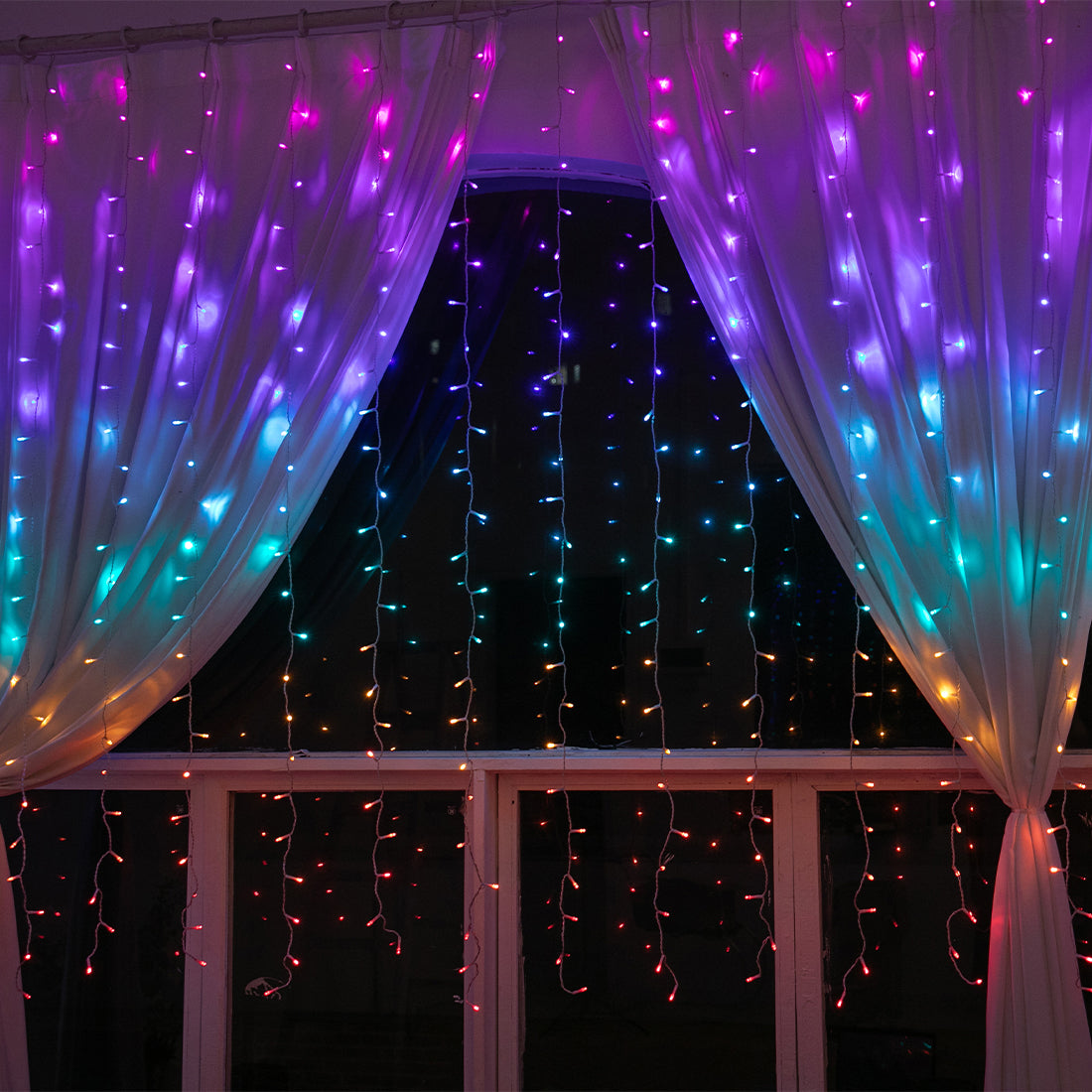 Stockholm Christmas Lights LED Curtain Lights 576 LEDs Rainbow Flashing 360x180cm