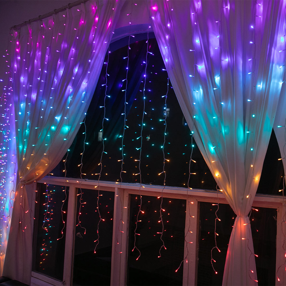 Stockholm Christmas Lights LED Curtain Lights 576 LEDs Rainbow Flashing 360x180cm