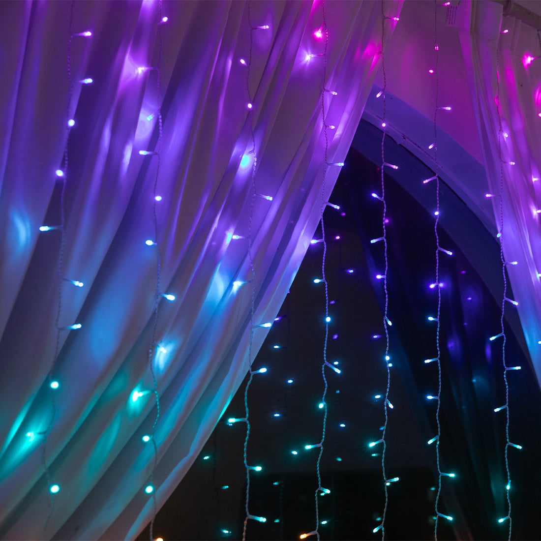 Stockholm Christmas Lights LED Curtain Lights 576 LEDs Rainbow Flashing 360x180cm