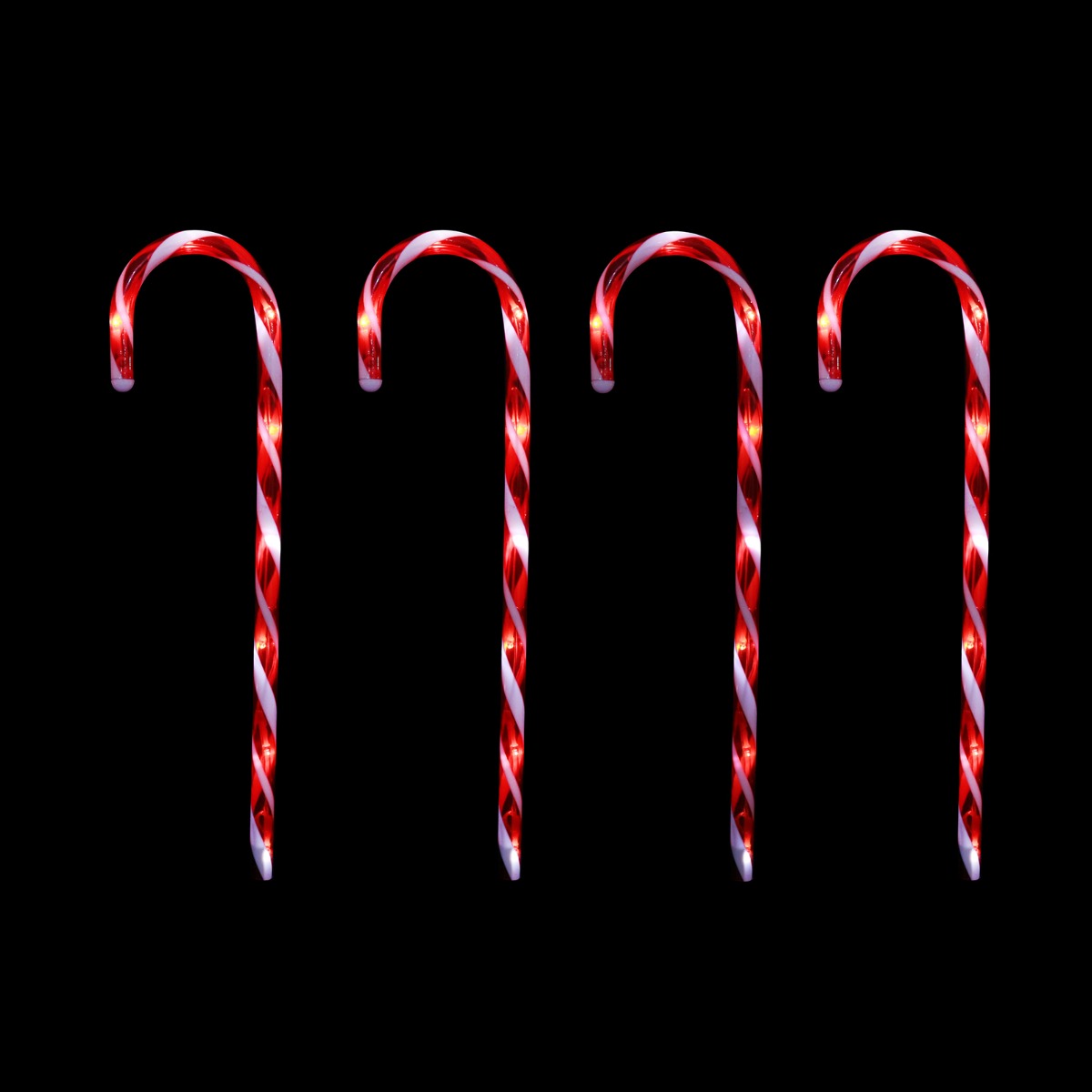 Stockholm Christmas Lights Path Lights LED Candy Cane Stakes Timer 4pc 58cm
