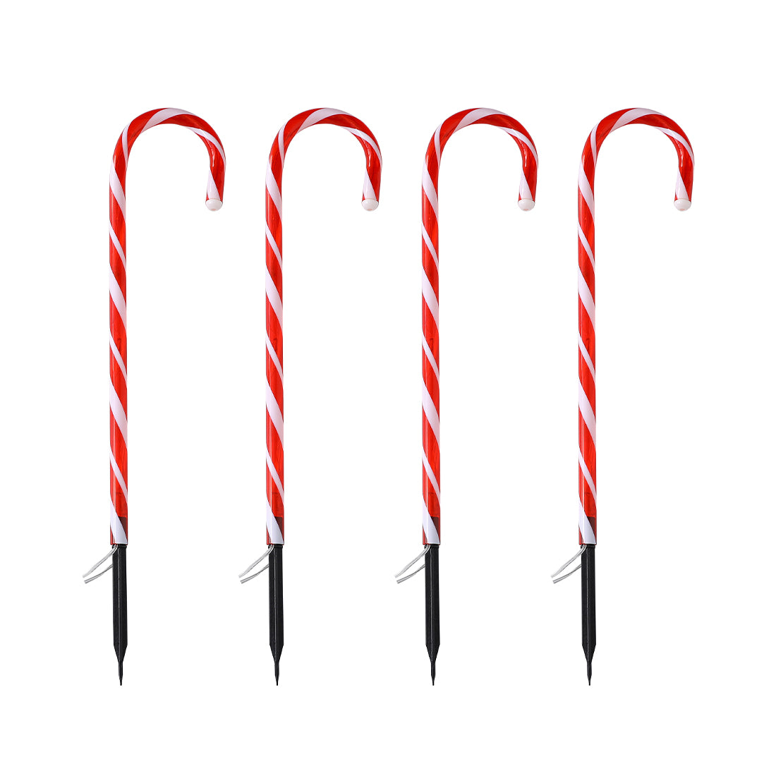 Stockholm Christmas Lights Path Lights LED Candy Cane Stakes Timer 4pc 58cm