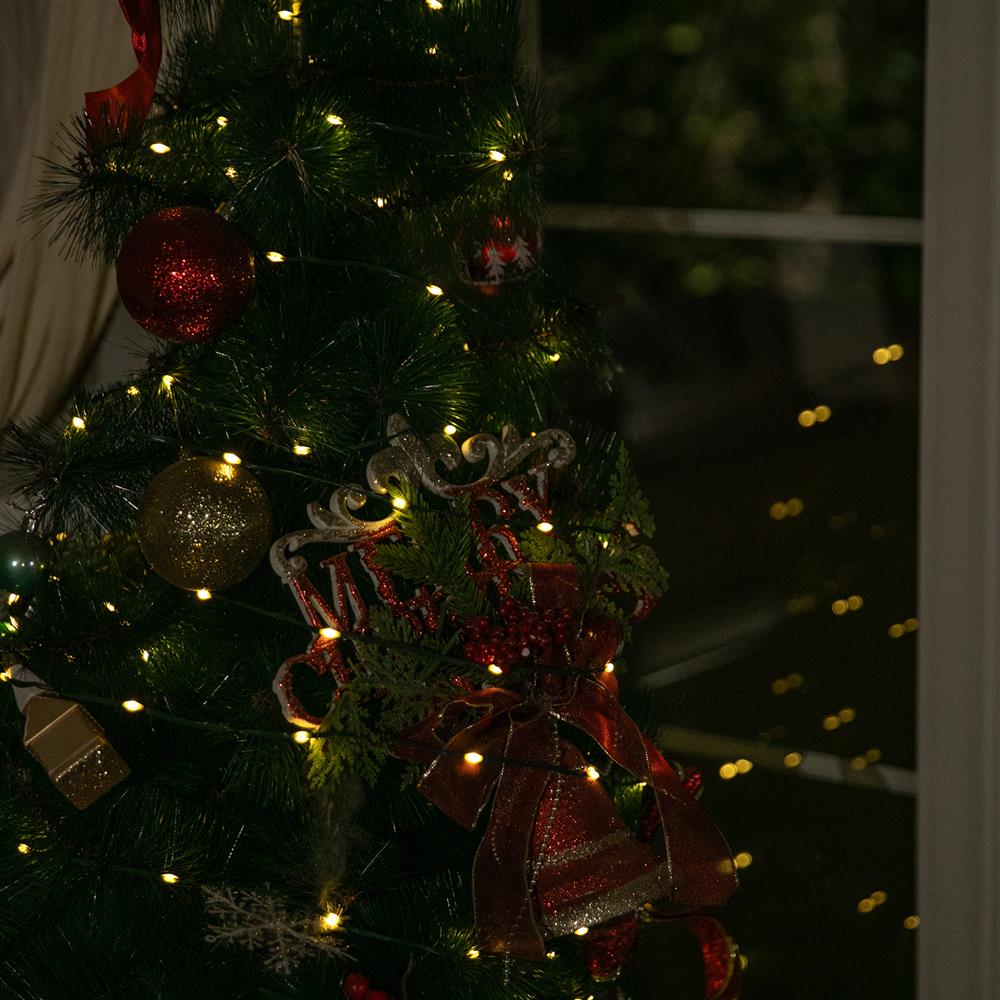 Stockholm Christmas Lights Solar Fairy Lights Easy-wrap Flexi Warm White Decor