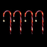 Stockholm Christmas Lights Solar Path Light Candy Cane with Stars 4pc Warm White