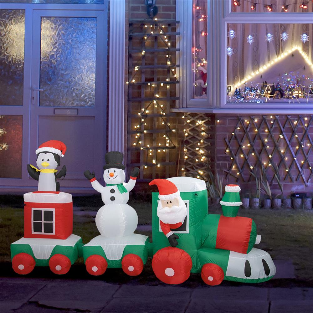 Stockholm Christmas Lights Xmas Inflatable Airpower Jumbo Santa Train 3.4m