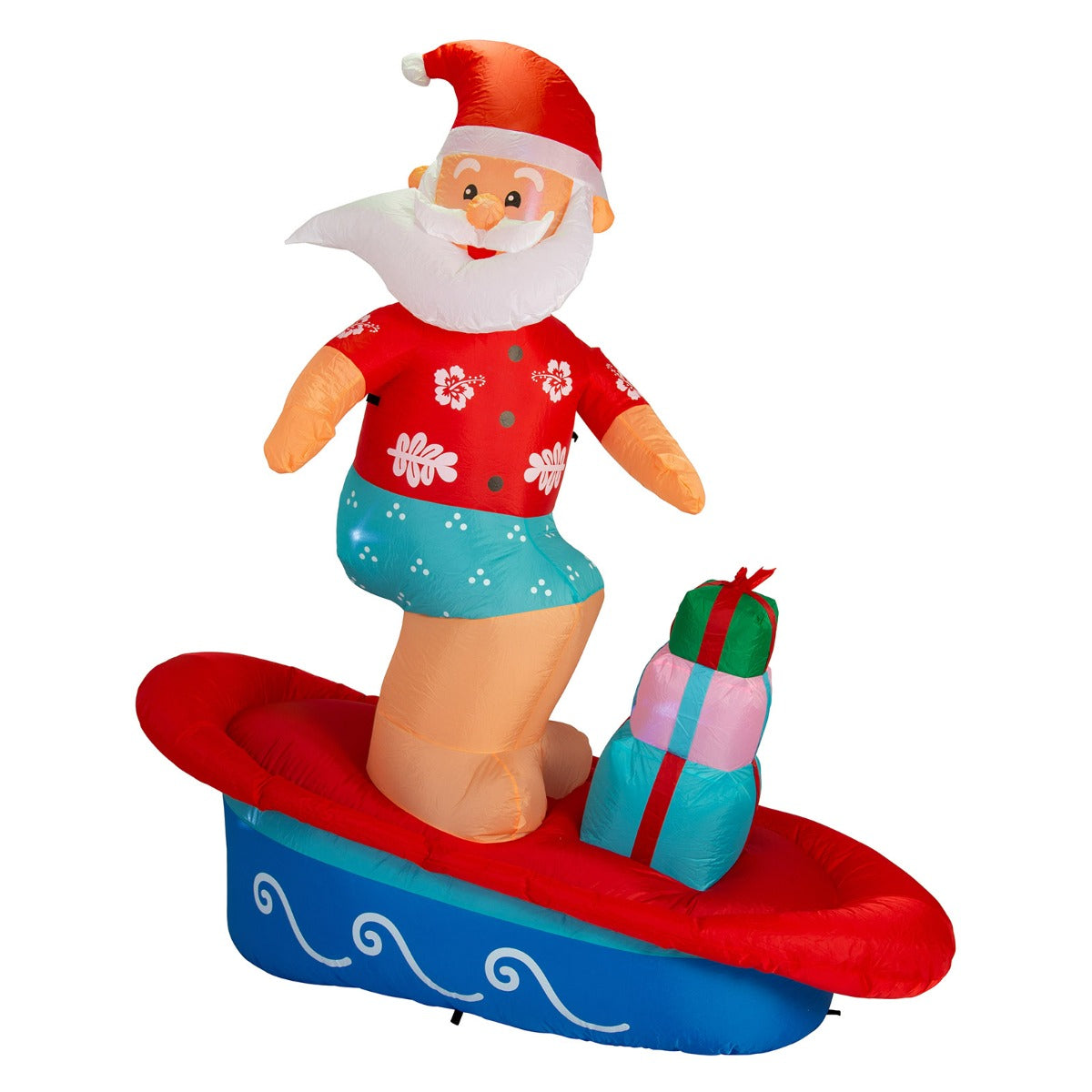 Stockholm Christmas Lights Xmas Inflatable Airpower Surfing Santa On Wave 2.1m