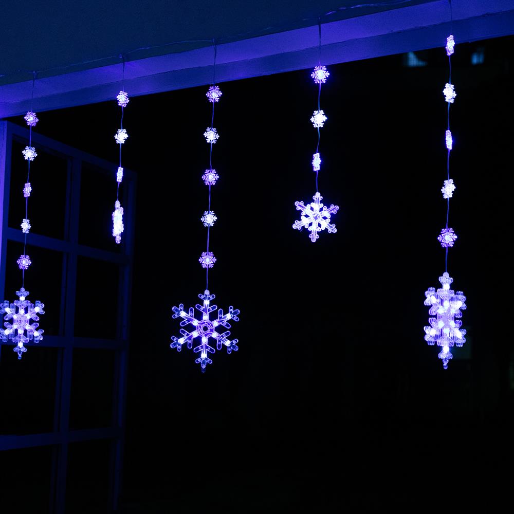 Stockholm Christmas Lights Curtain Lights LED Snowflake Dual Size 180x80cm