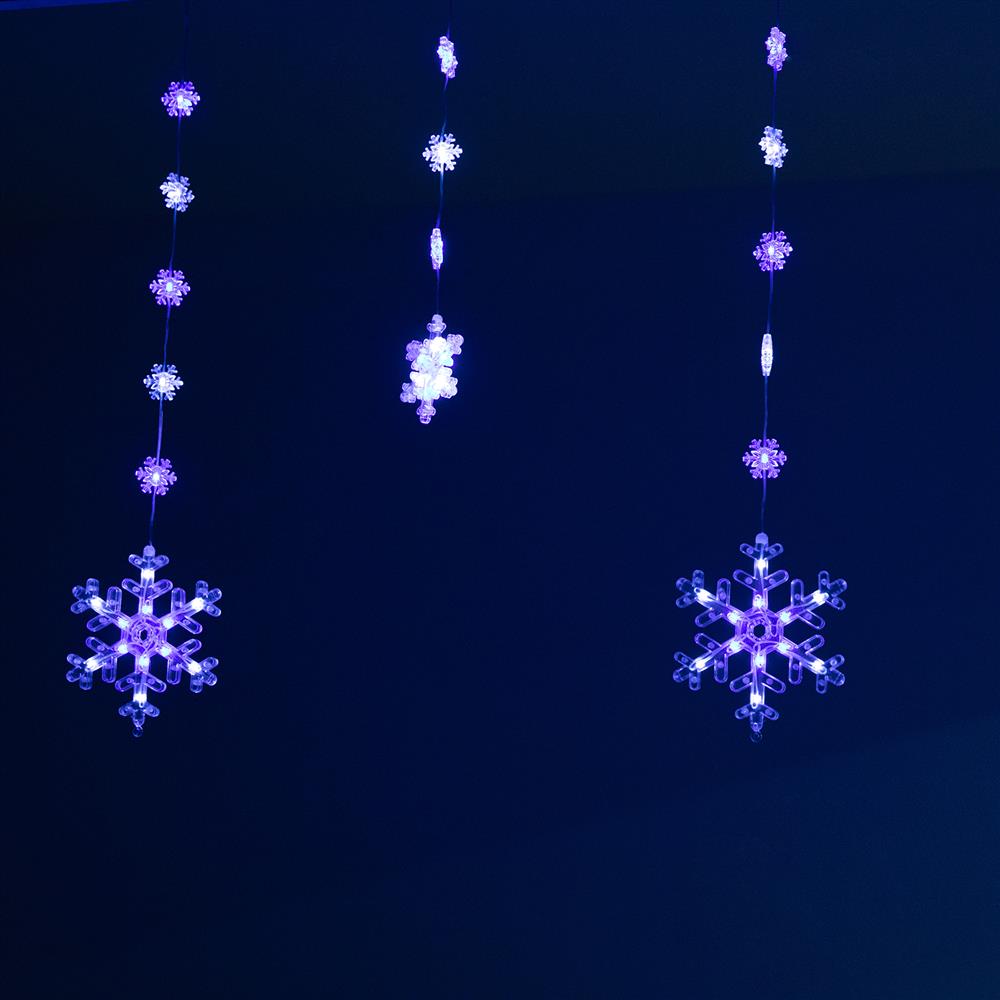 Stockholm Christmas Lights Curtain Lights LED Snowflake Dual Size 180x80cm