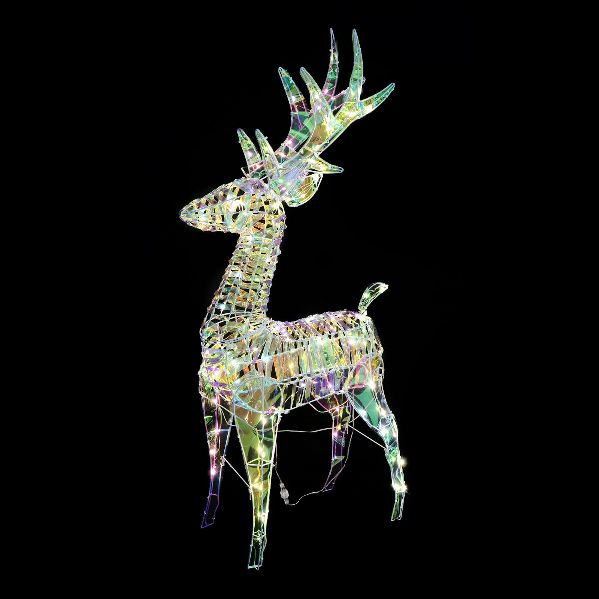 Stockholm Christmas Lights LED Iridescent Standing Reindeer 130cm Twinkle