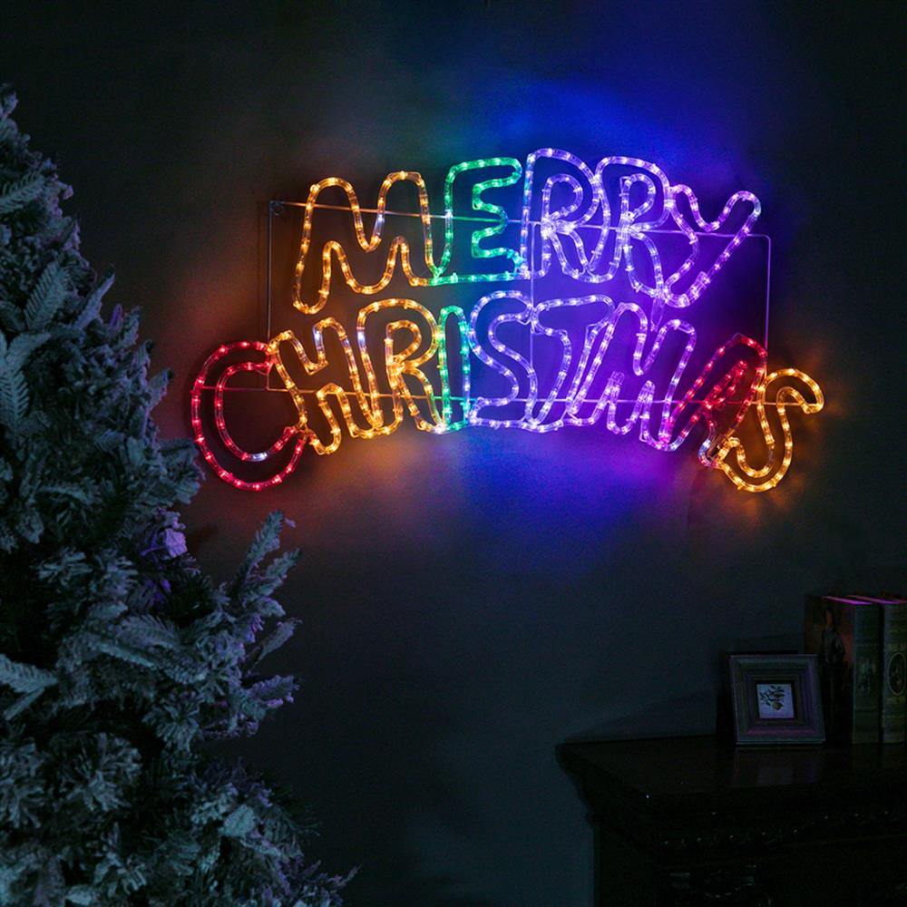 Stockholm Christmas Lights Ropelight LED Motifs Rainbow Merry Christmas Twinkle