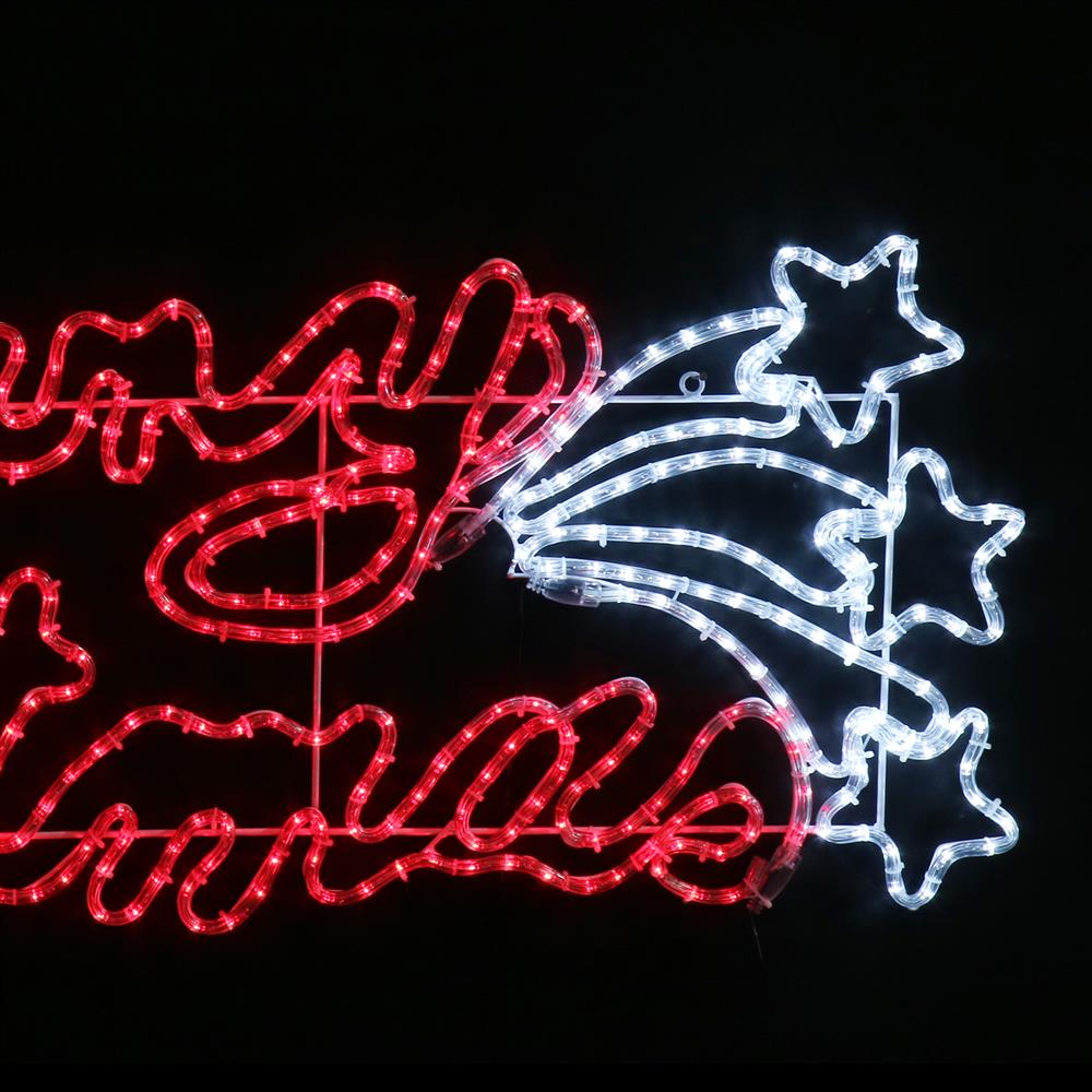 Stockholm Christmas Lights Ropelight LED Merry Christmas Stars Banner 160x72cm