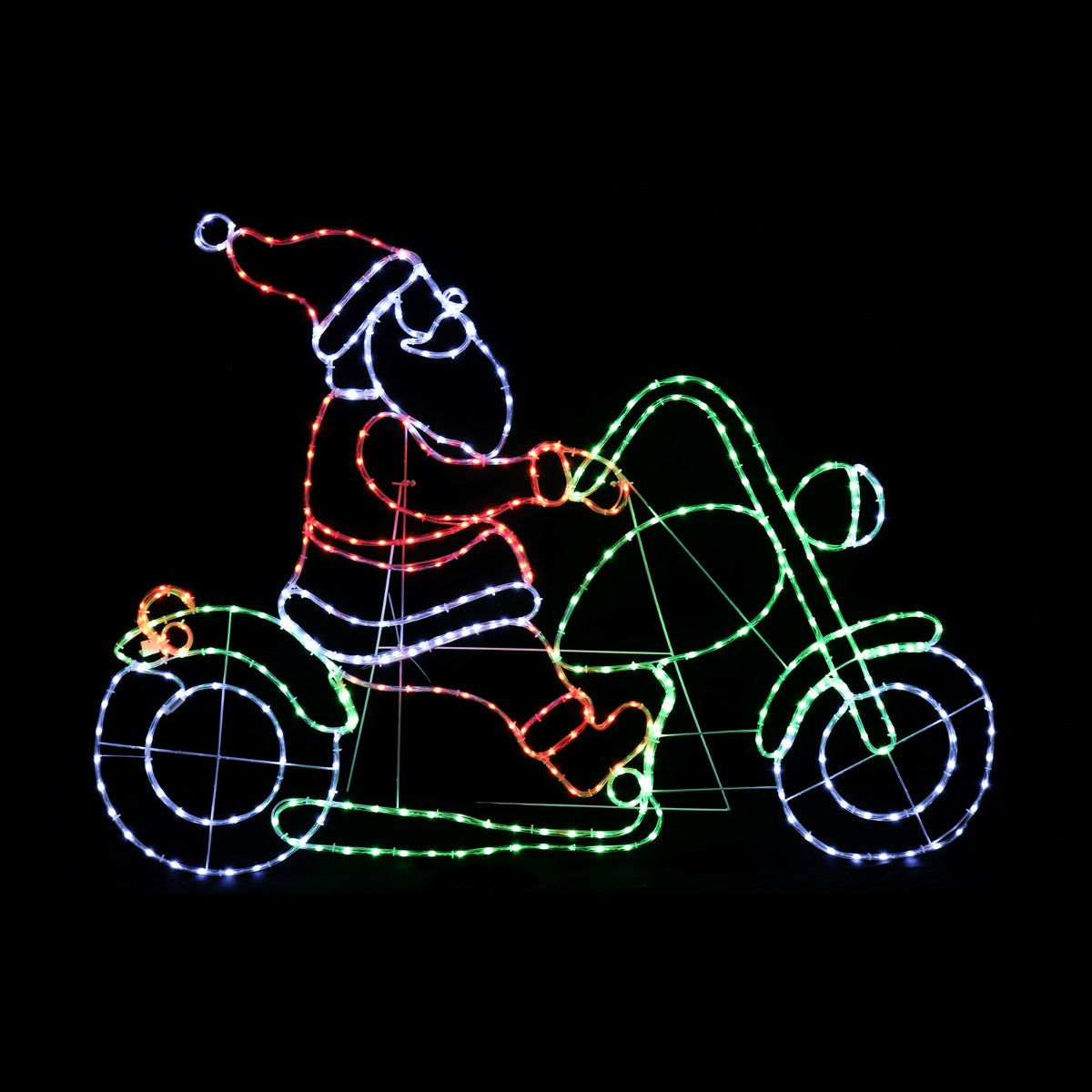 Stockholm Christmas Lights LED Tubelight Santa Cruise Biker 165x120cm 424 LEDs