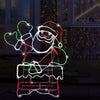 Stockholm Christmas Lights Ropelight LED Motifs Waving Santa In Chimney 120x98cm