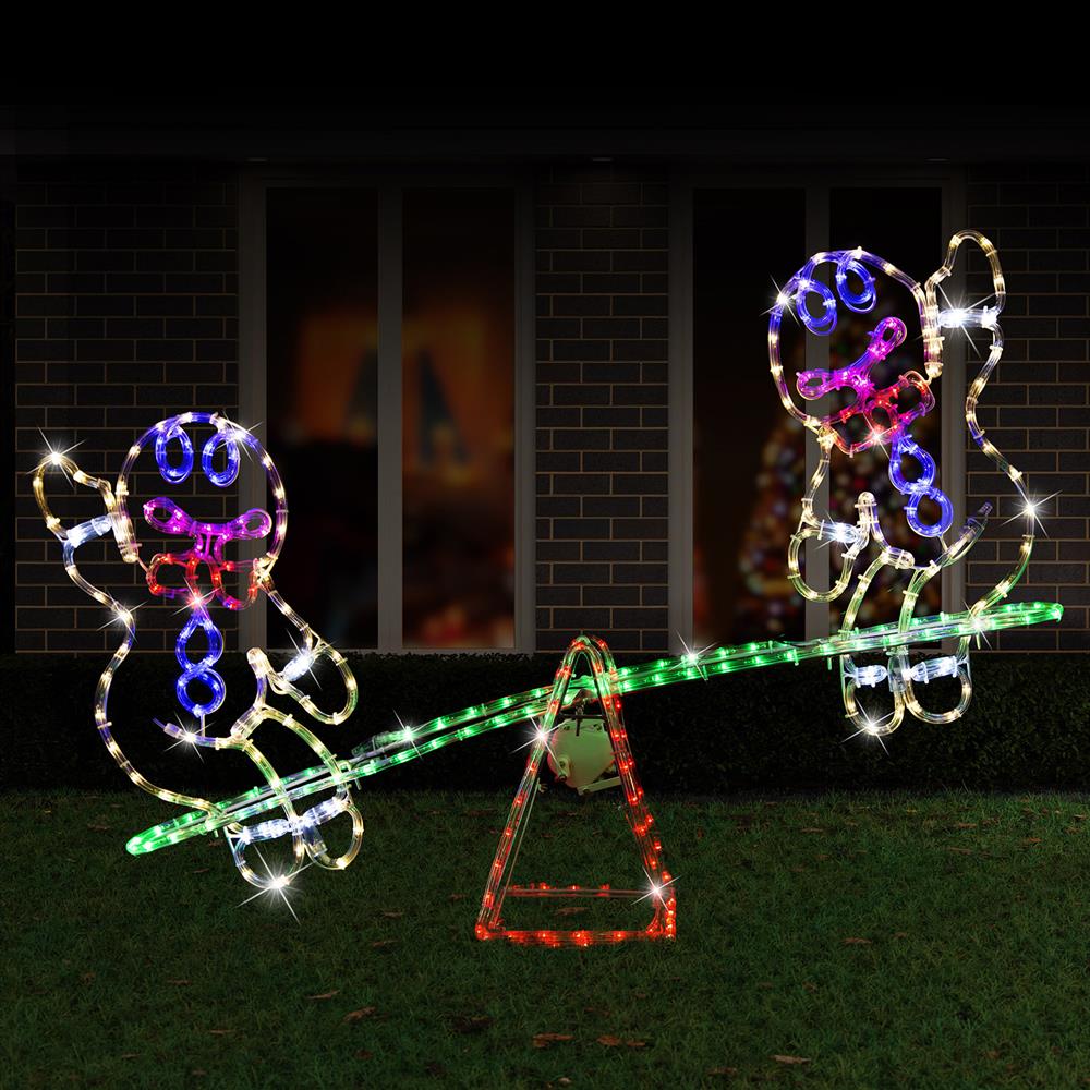 Stockholm Christmas Lights Ropelight LED Motifs Gingerbread Man Seesaw Decor