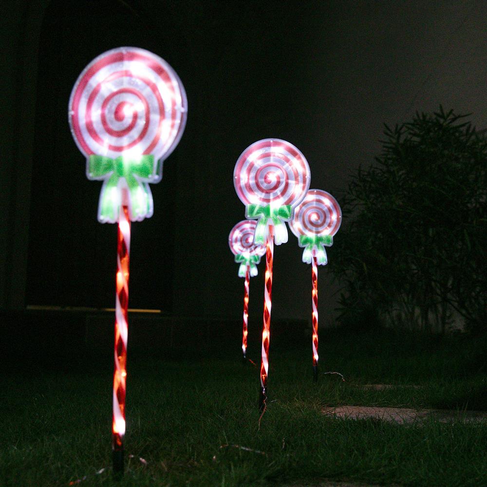 Stockholm Christmas Lights LED Path light Candy Lollipop 4pc 60 LEDs Warm White