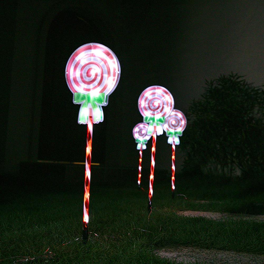 Stockholm Christmas Lights LED Path light Candy Lollipop 4pc 60 LEDs Warm White