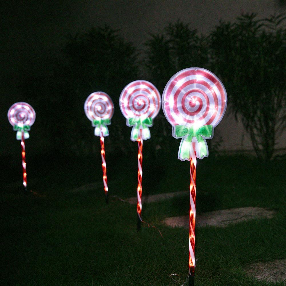 Stockholm Christmas Lights LED Path light Candy Lollipop 4pc 60 LEDs Warm White