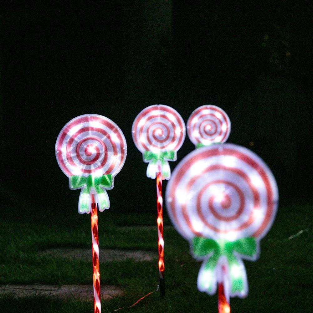 Stockholm Christmas Lights LED Path light Candy Lollipop 4pc 60 LEDs Warm White