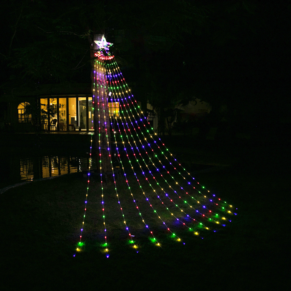 Stockholm Christmas Lights LED String Star Waterfall Multi