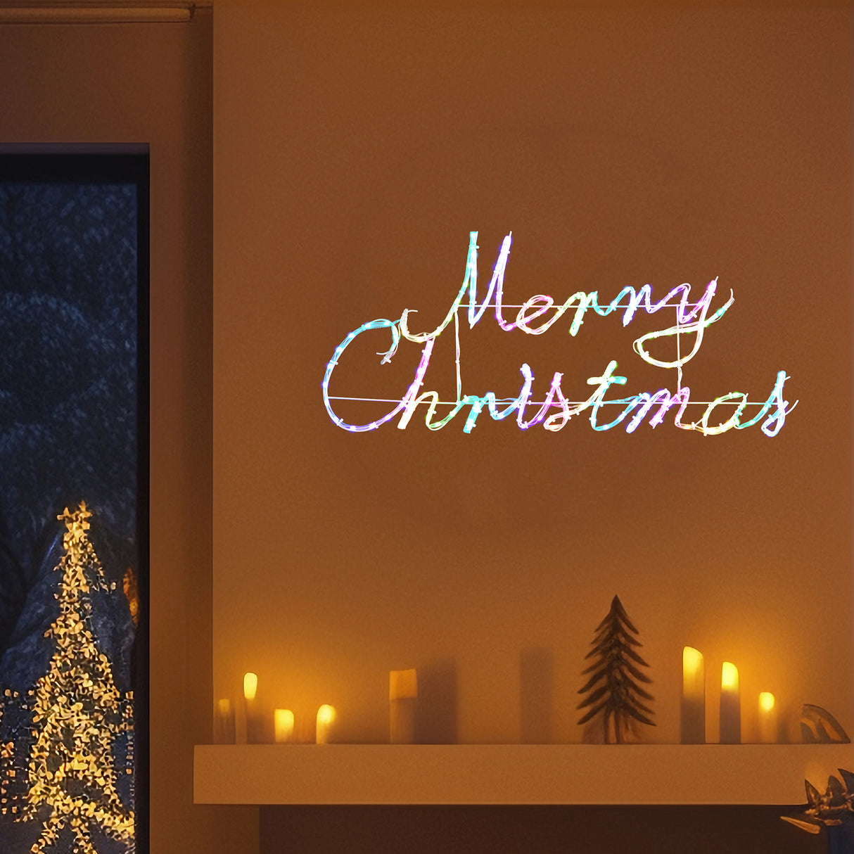 Stockholm Christmas Lights Motif 168 LED Merry Christmas Sign Smart RGB