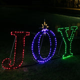 Stockholm Christmas Lights Motif 216 LED Joy Sign Tinsel Mesh RGB Warm White