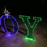 Stockholm Christmas Lights Motif 216 LED Joy Sign Tinsel Mesh RGB Warm White