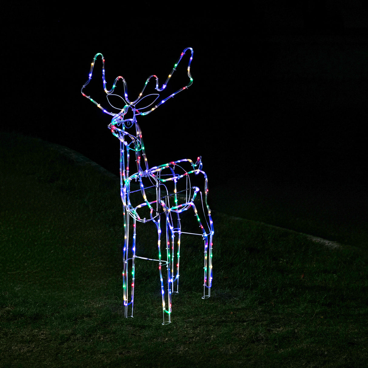 Stockholm Christmas Lights Motif LED Tubelight Standing Reindeer Multi