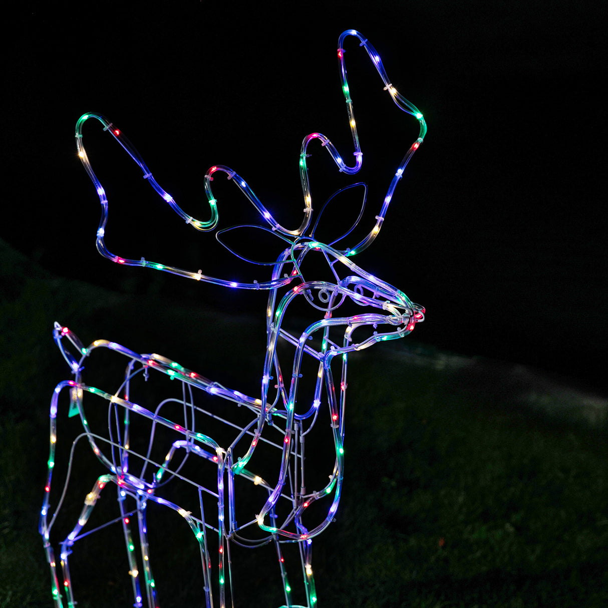 Stockholm Christmas Lights Motif LED Tubelight Standing Reindeer Multi