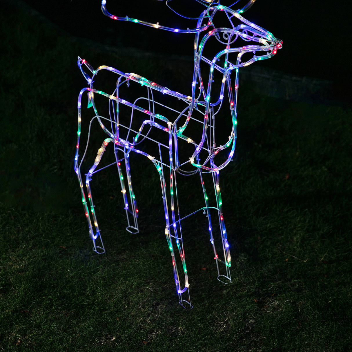 Stockholm Christmas Lights Motif LED Tubelight Standing Reindeer Multi