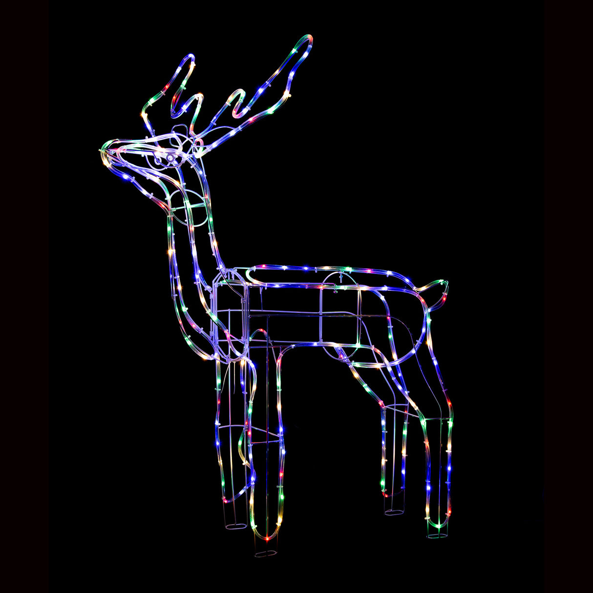 Stockholm Christmas Lights Motif LED Tubelight Standing Reindeer Multi