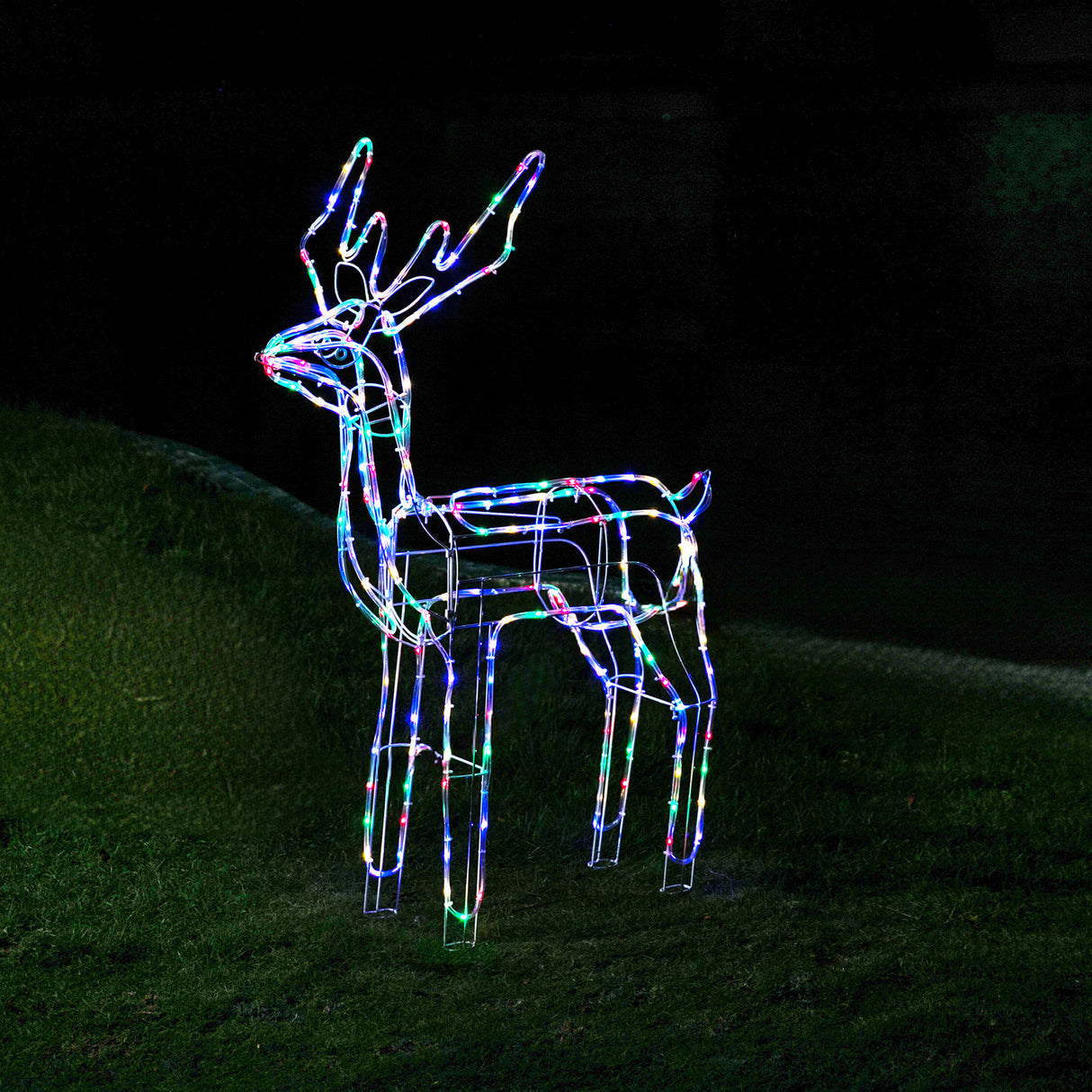 Stockholm Christmas Lights Motif LED Tubelight Standing Reindeer Multi