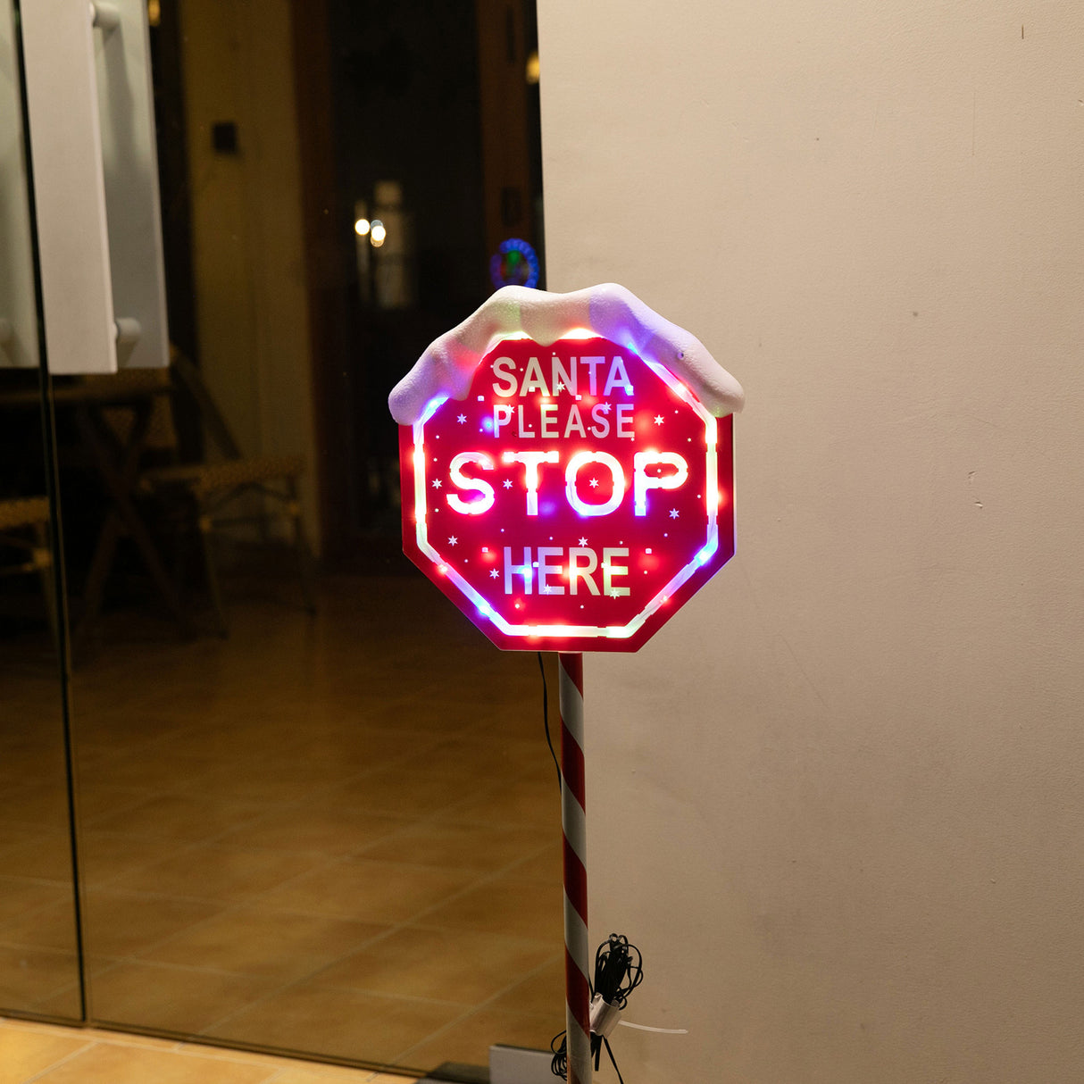 Stockholm Christmas Lights Path LED Santa Stop Sign Multi