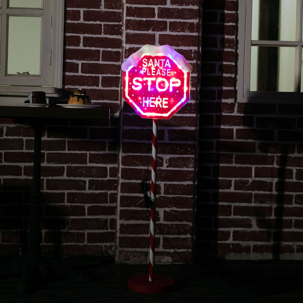 Stockholm Christmas Lights Path LED Santa Stop Sign Multi